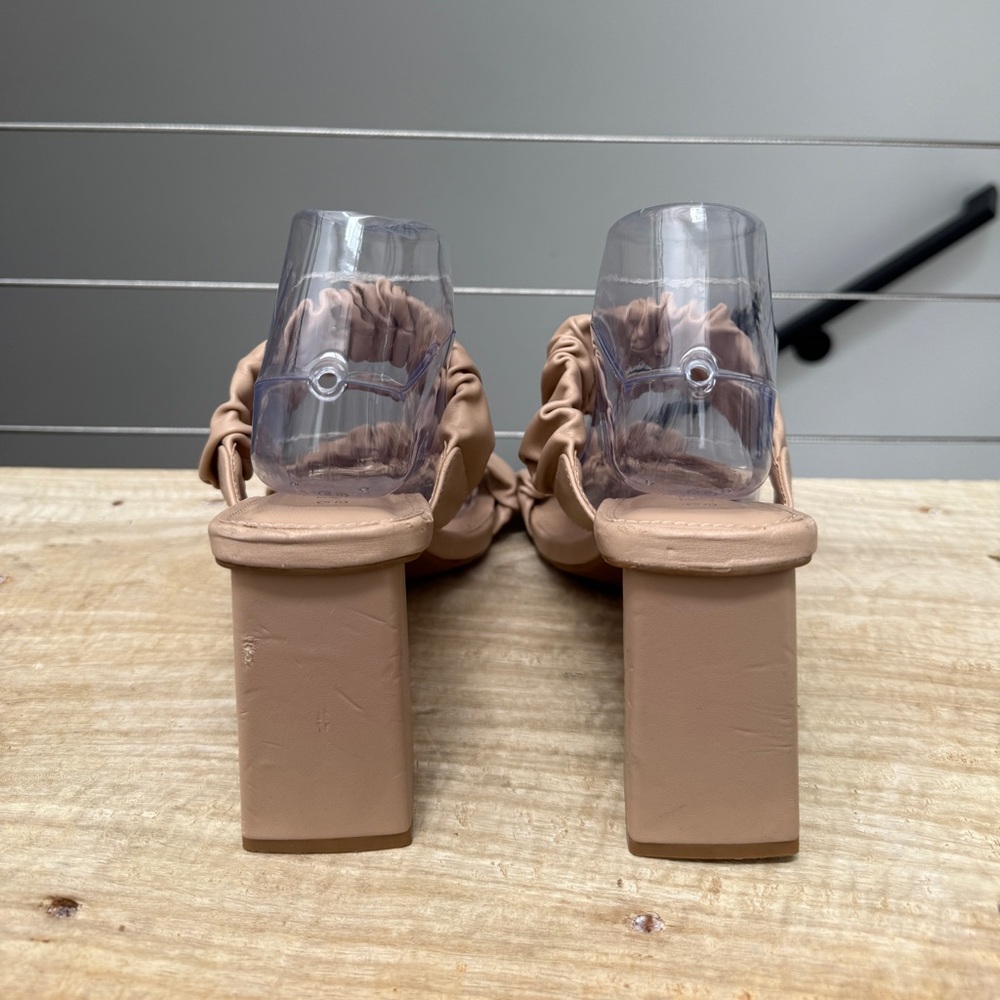 Dream Paris Women's Square Toe Strap Chunky Heel Mules Nude Trendy Stylish 9.5 - Picture 7 of 8